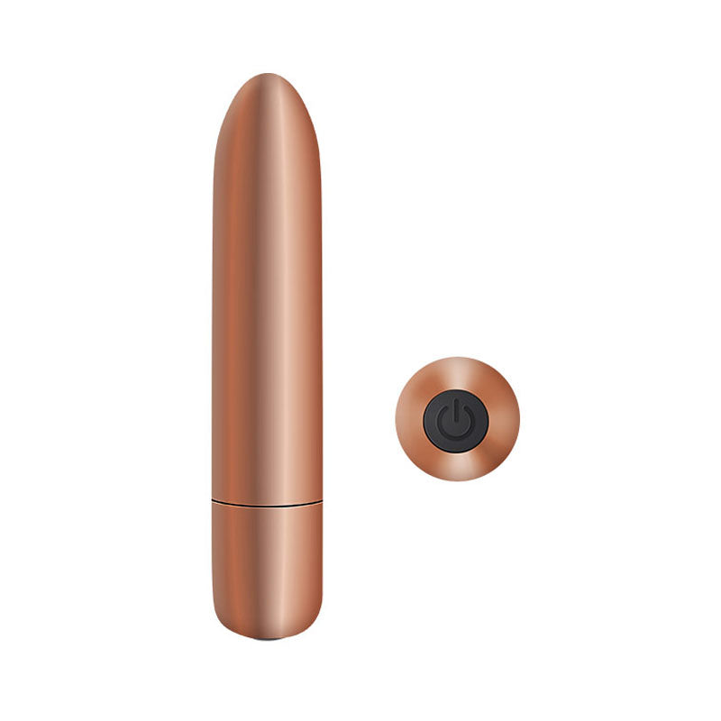 Adam & Eve Bullet – Rechargeable, Body-Safe Silicone – Copper – 10 cm