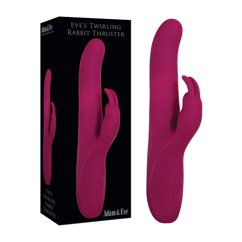 Eve's Twirling Rabbit Thruster - Purple (24.1 cm, USB Rechargeable, Body-Safe Silicone Thrusting Vibrator)