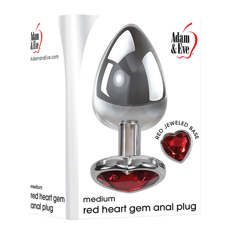 Adam & Eve Anal Plug – Medium, Metallic – Red – 8.25 cm