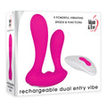 Adam & Eve Rechargeable Dual Entry Vibrator - Pink Remote-Controlled USB Rechargeable Pleasure Device