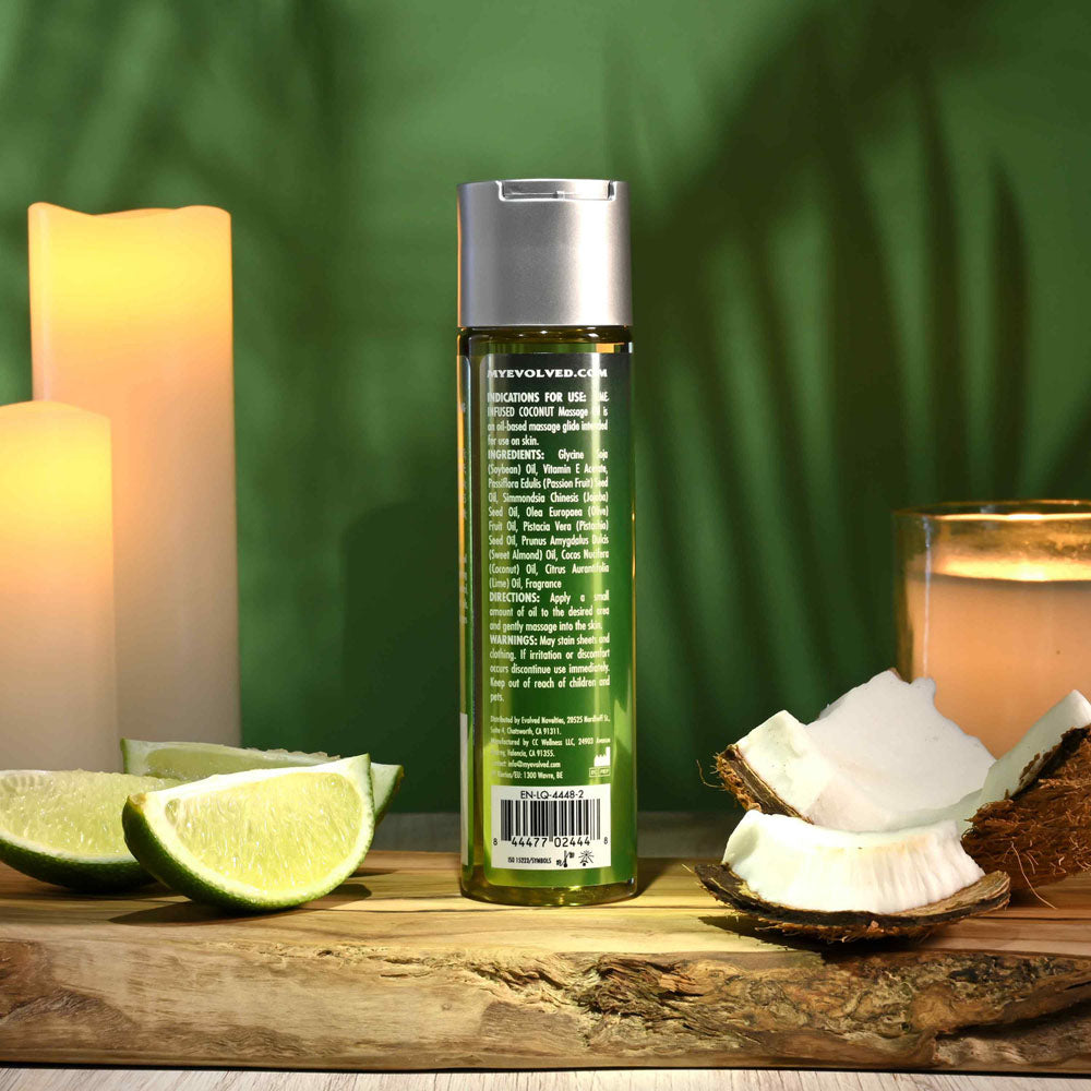 Evolved ANOINT PERFUMERY - Lime-Infused Coconut Massage Oil - 120 ml Bottle (Natural, Body-Safe, Wellness)