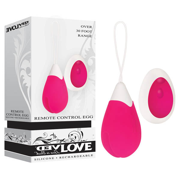 Evolved Wireless Remote Control Egg - Pink USB Rechargeable Pleasure Device for All Genders
