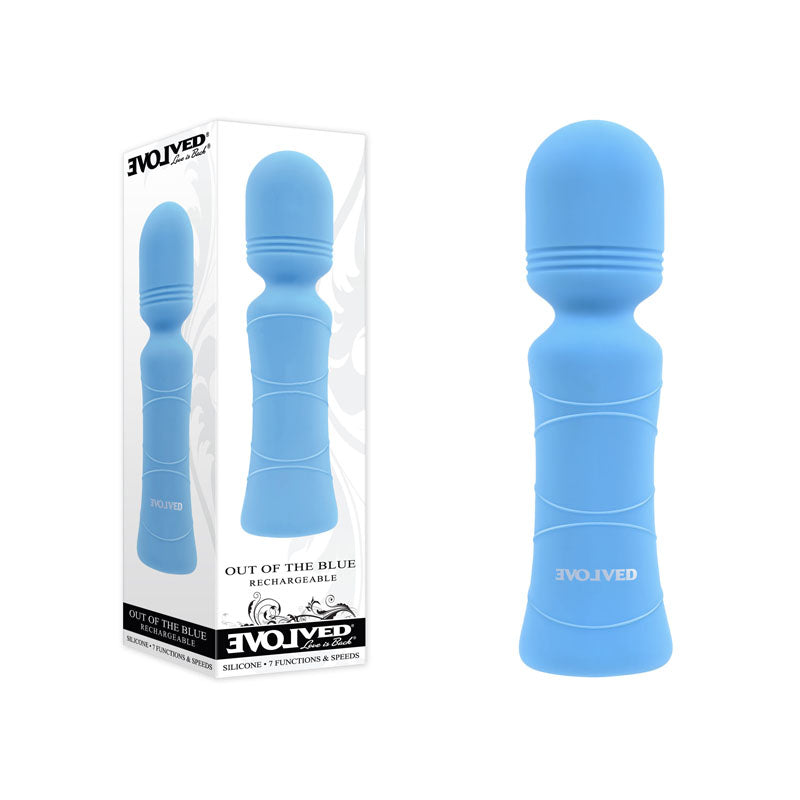Evolved Out Of The Blue - 10.5 cm Body-Safe Silicone Mini Massager Wand (USB Rechargeable, Gender-Neutral)