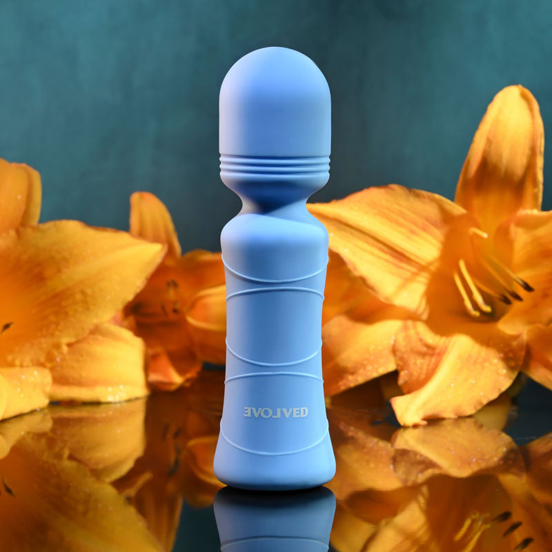 Evolved Out Of The Blue - 10.5 cm Body-Safe Silicone Mini Massager Wand (USB Rechargeable, Gender-Neutral)