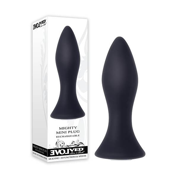 Evolved Mighty Mini Plug - Black USB Rechargeable Butt Plug (8.9 cm / 3.5 inches) - Body-Safe & Wellness-Focused