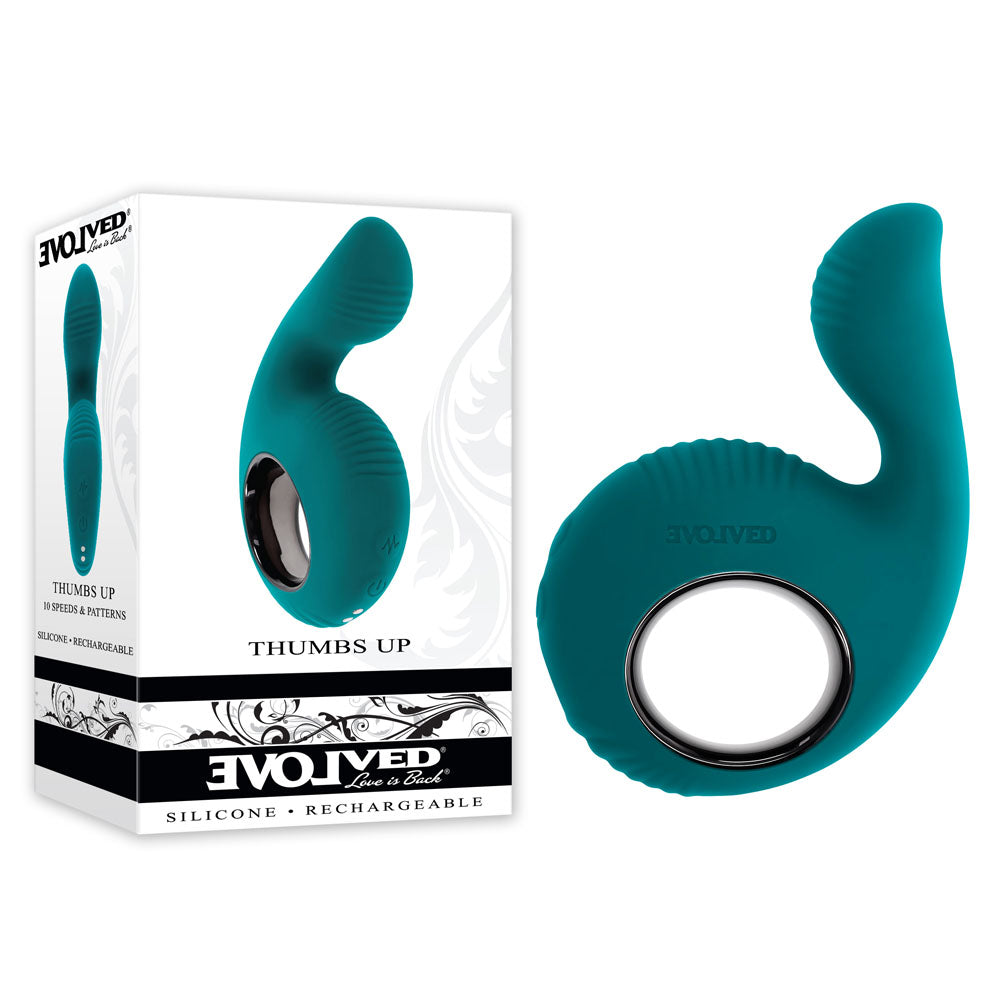 Evolved THUMBS UP - Eco-Friendly Green USB Rechargeable Stimulator for All Genders