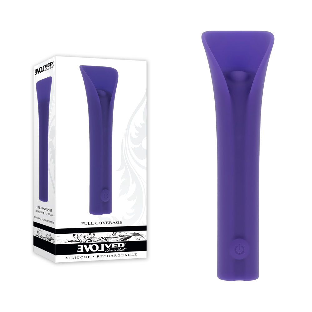 Evolved FULL COVERAGE - USB Rechargeable Purple Bullet Vibrator (11.9 cm, Body-Safe Silicone)