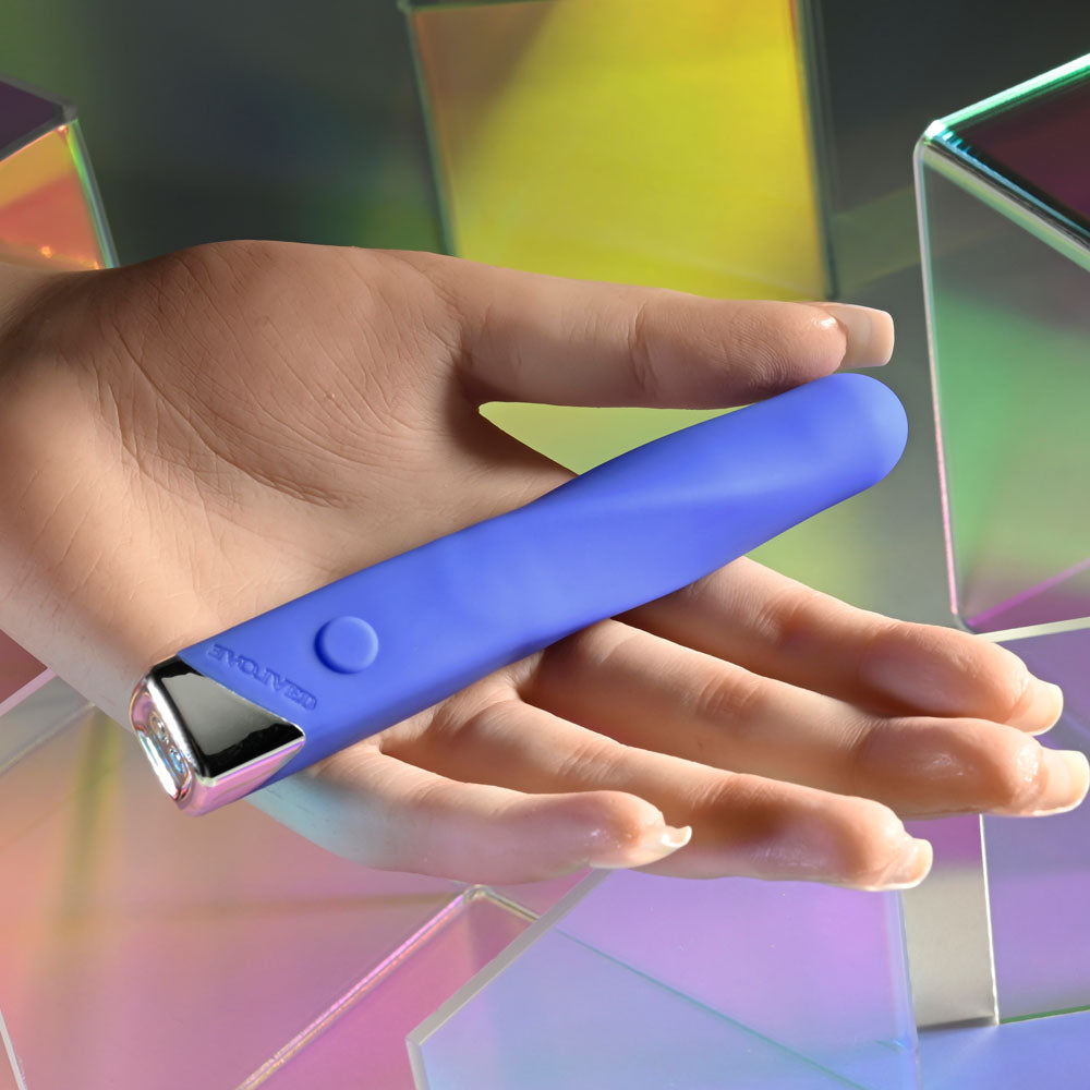 Evolved Twisted Temptation - Blue USB Rechargeable 12 cm Body-Safe Silicone Bullet Vibrator
