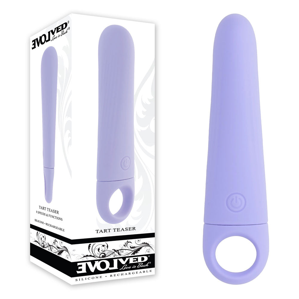 Evolved TART TEASER - USB Rechargeable Purple Vibrator (15.2 cm, Body-Safe Silicone)