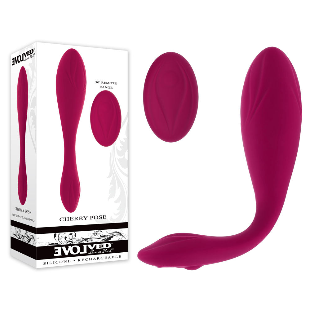 Evolved CHERRY POSE - Pink 16.1 cm USB Rechargeable Flexible & Posable Vibrator with Remote Control for Ultimate Pleasure