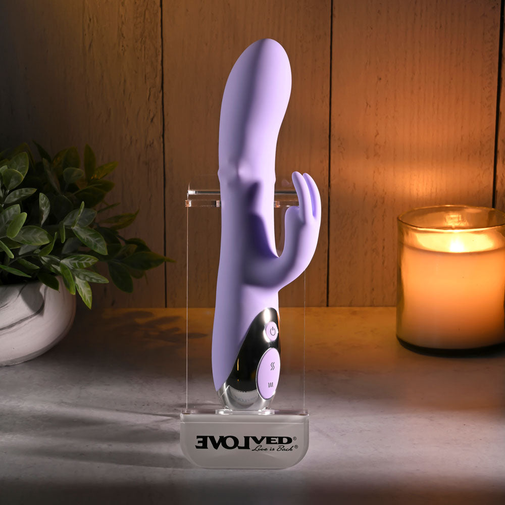 Evolved SPINDERELLA - Purple USB Rechargeable Rabbit Vibrator (Body-Safe Silicone, 20 cm)