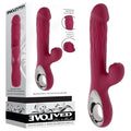 Evolved PLEASURE UNLEASHED - Vibrant Red 25.4 cm USB Rechargeable Vibrator with Tapping Clitoral Stimulator