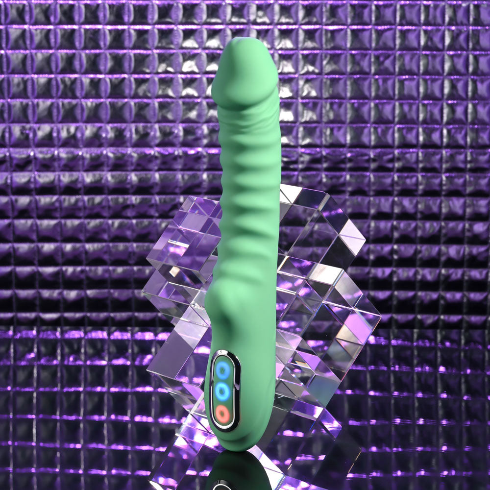 Evolved FULL THROTTLE - Mint Green USB Rechargeable Vibrator (24.1 cm, Body-Safe Silicone)
