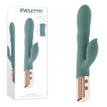 Evolved THE SHIMMY - Green USB Rechargeable Thrusting Rabbit Vibrator for Ultimate Pleasure
