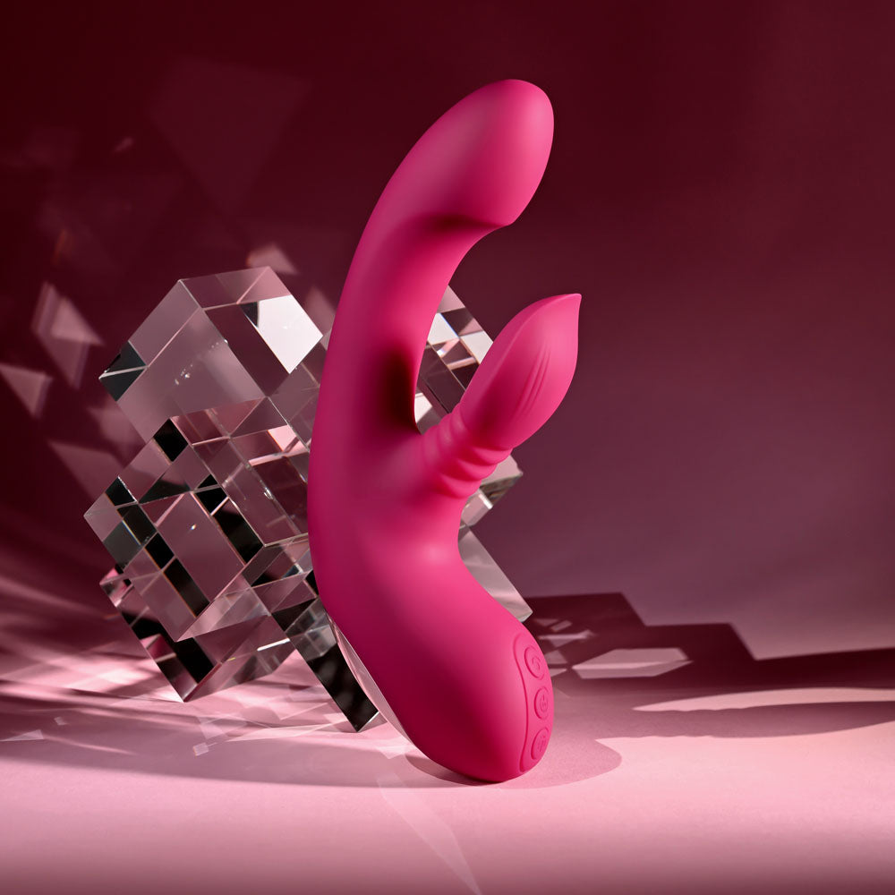 Evolved Rabbit Vibrator – Rechargeable, Body-Safe Silicone – Pink – 20 cm