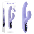 Evolved PEP TALK - USB Rechargeable 23.3 cm Thrusting Vibrator with Tapping Clitoral Stimulator in Elegant Purple