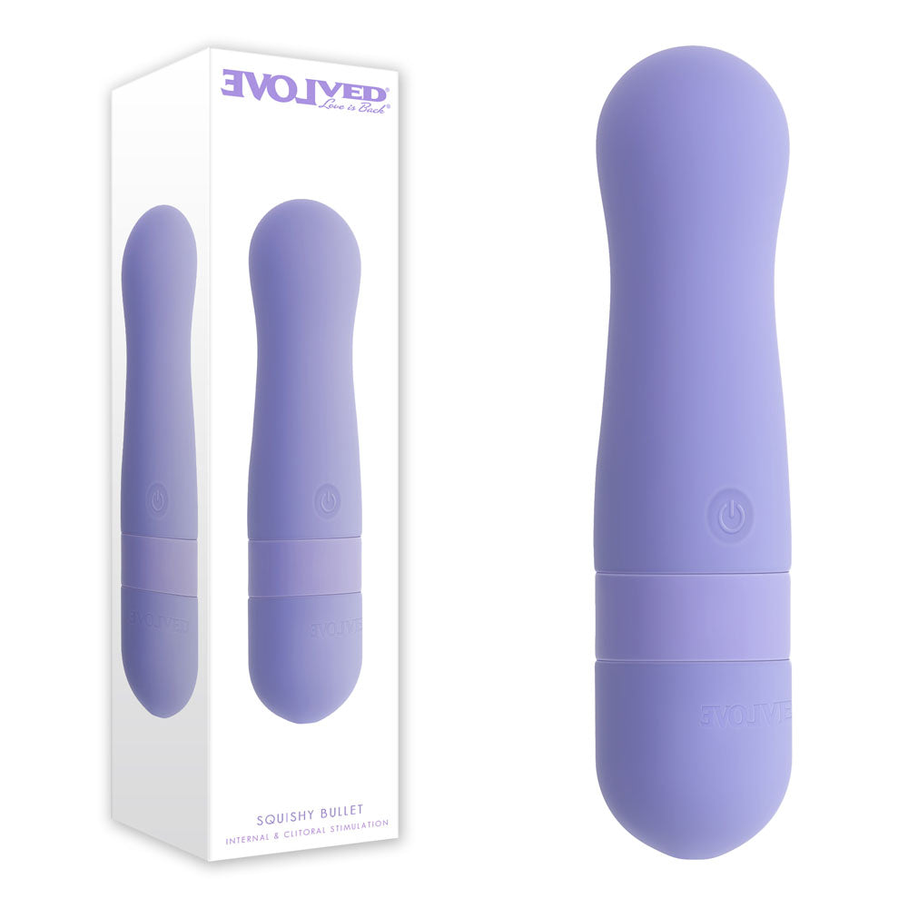 Evolved SQUISHY BULLET - Purple 11 cm Body-Safe USB Rechargeable Vibrator for Wellness