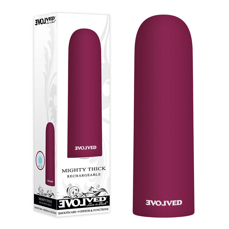 Evolved Mighty Thick - Burgundy Red USB Rechargeable Bullet Vibrator (9 cm, Body-Safe Silicone)