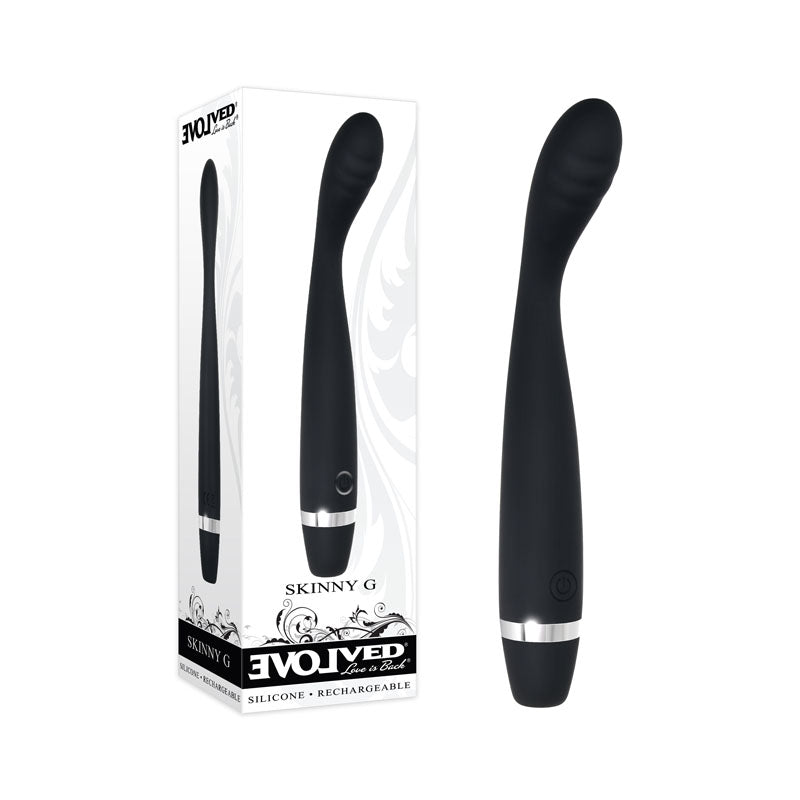 Evolved Slim G-Spot Vibrator – Black (USB Rechargeable, 17.8 cm)