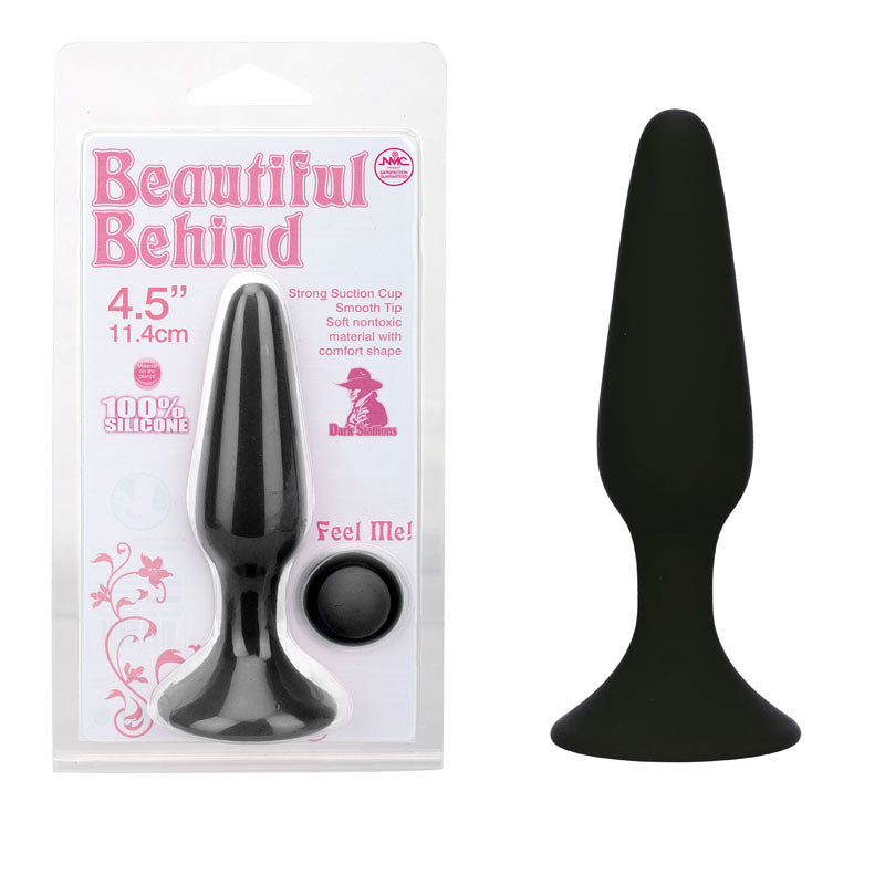 Beautiful Behind - Body-Safe Silicone 11.5 cm Butt Plug in Classic Black (Comfortable, Ergonomic Design)
