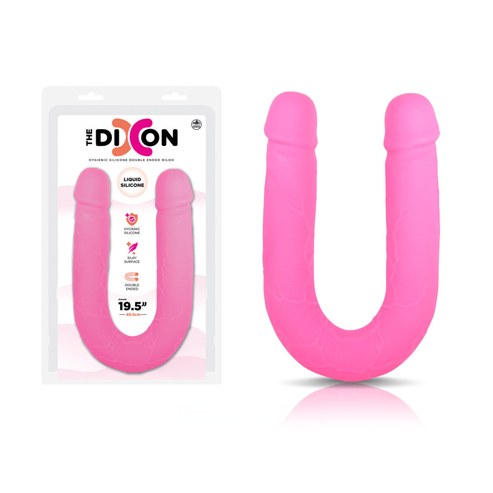 The Dixon - Gender-Neutral 50 cm Body-Safe Silicone Double Dong - Vibrant Pink (USB Rechargeable)