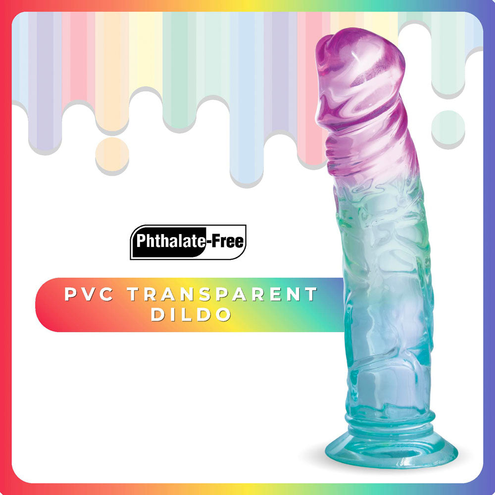 Jellido Body-Safe Clear Silicone Dildo – 18 cm (Gender-Neutral, Flexible Design)