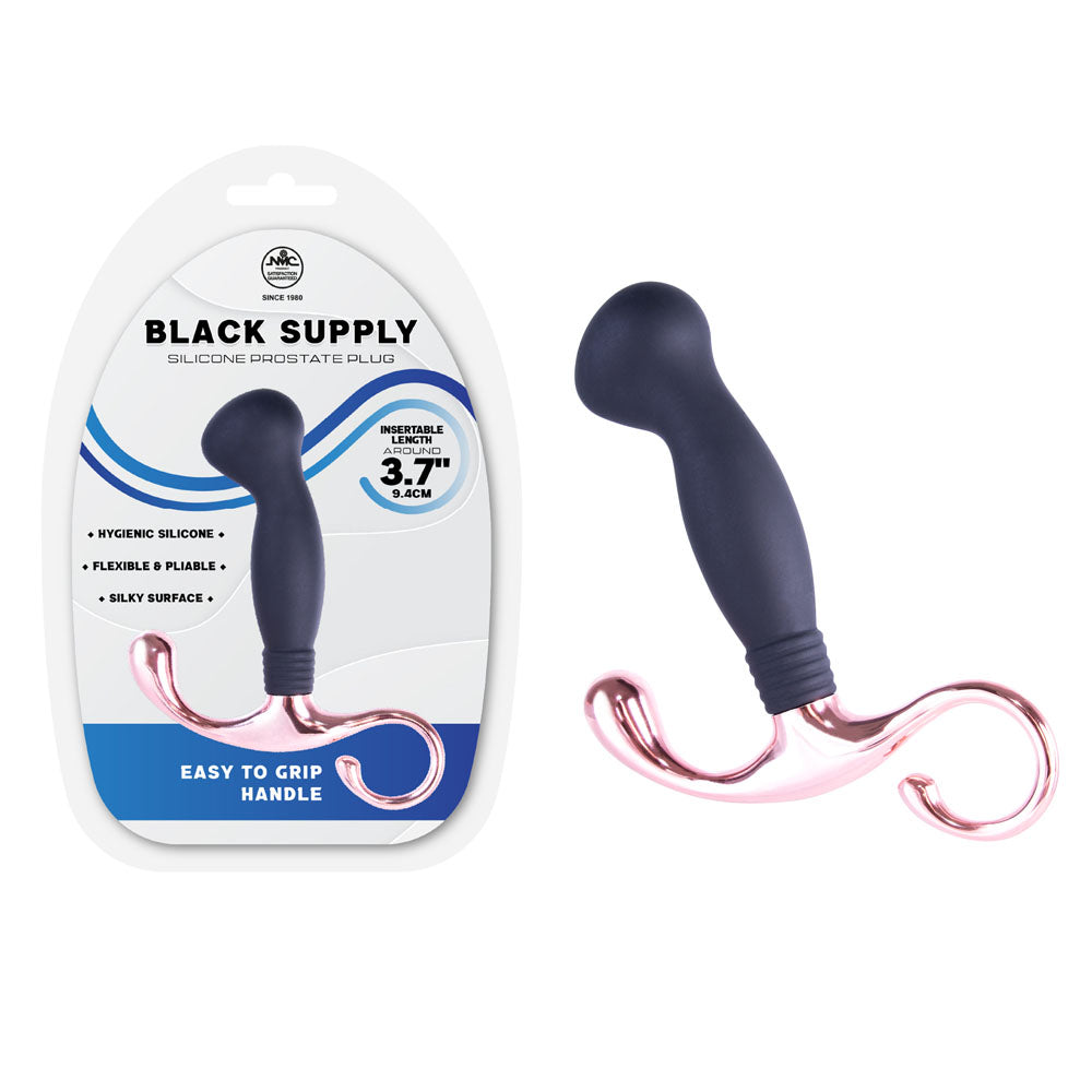 Black Silicone Prostate Plug for Intimate Pleasure - 9.4 cm