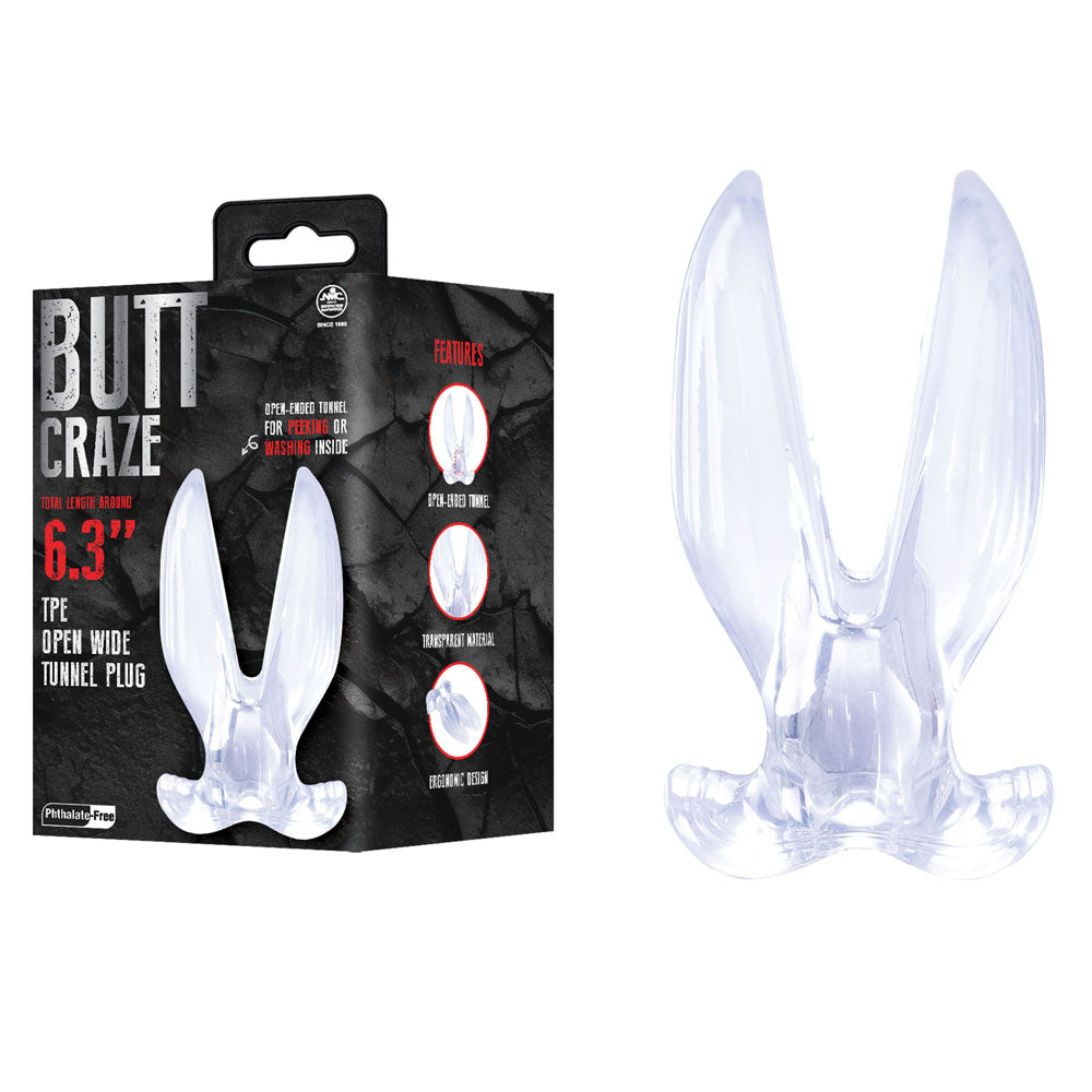Butt Craze Anal Toy – Gaping Design – Clear – 16 cm