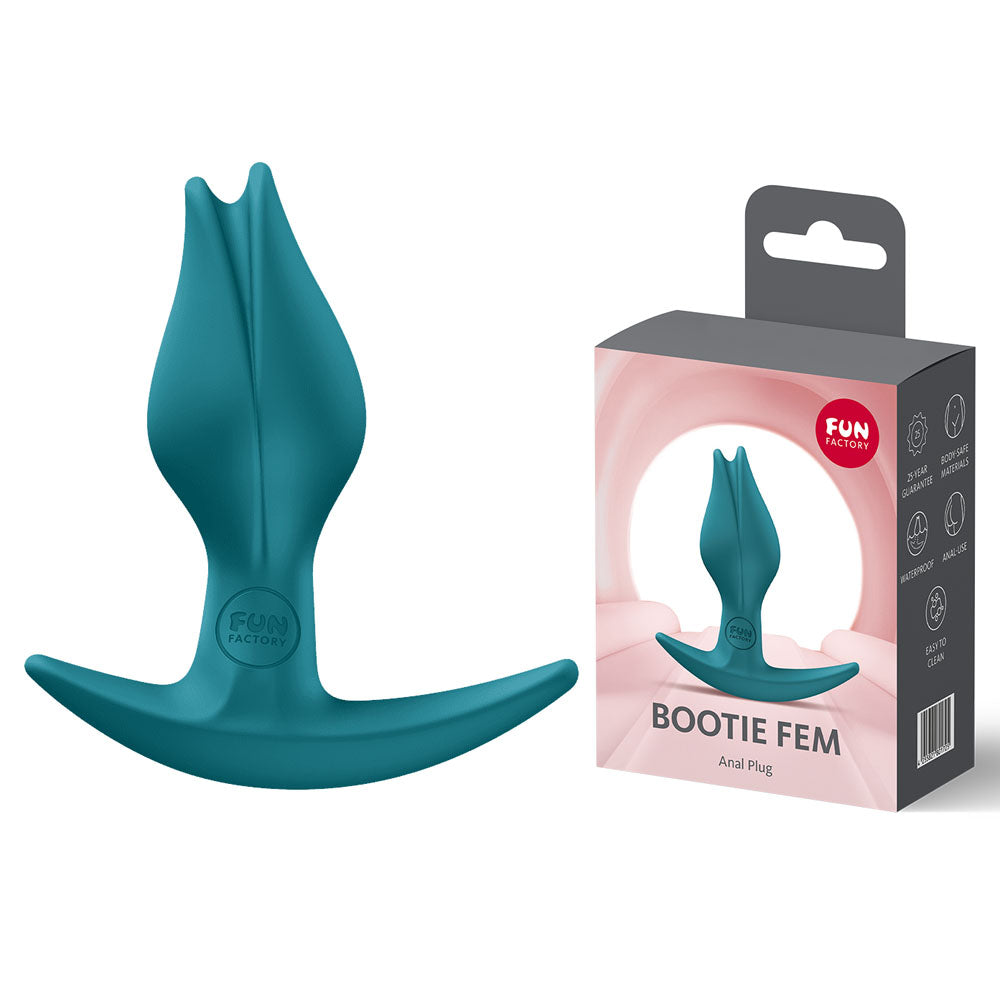 Fun Factory BOOTIE FEM Body-Safe Butt Plug – Bottle Green (8.5 cm, Ergonomic Design, Perfect for All)
