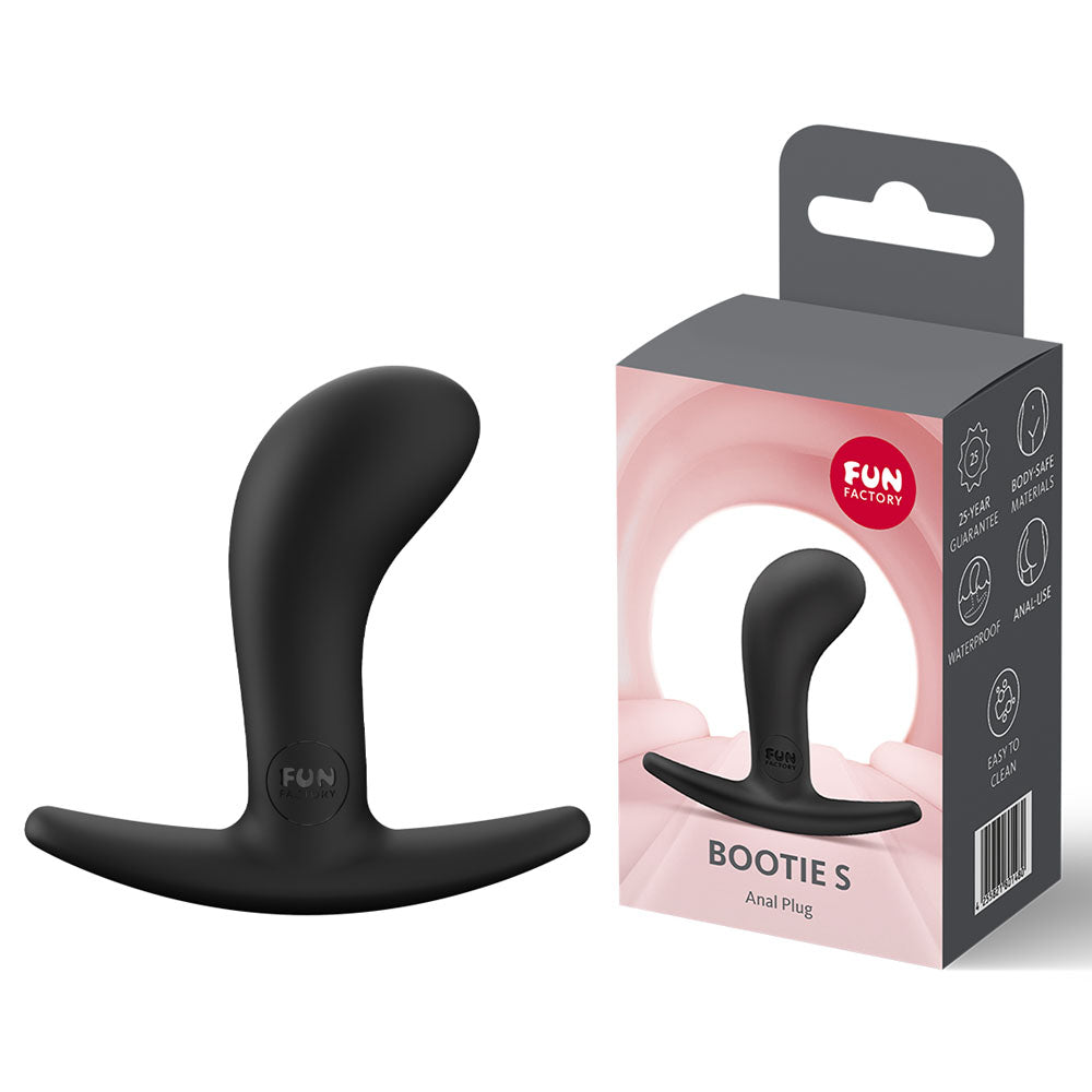 Fun Factory BOOTIE S Black - 7.9 cm Body-Safe Silicone Small Butt Plug for Wellness and Pleasure