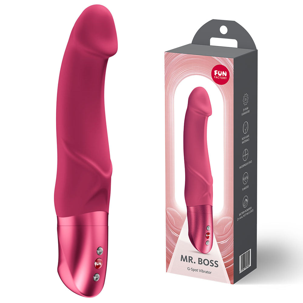Fun Factory MR. BOSS Raspberry - Body-Safe 21 cm G-Spot Vibrator in Raspberry (USB Rechargeable)