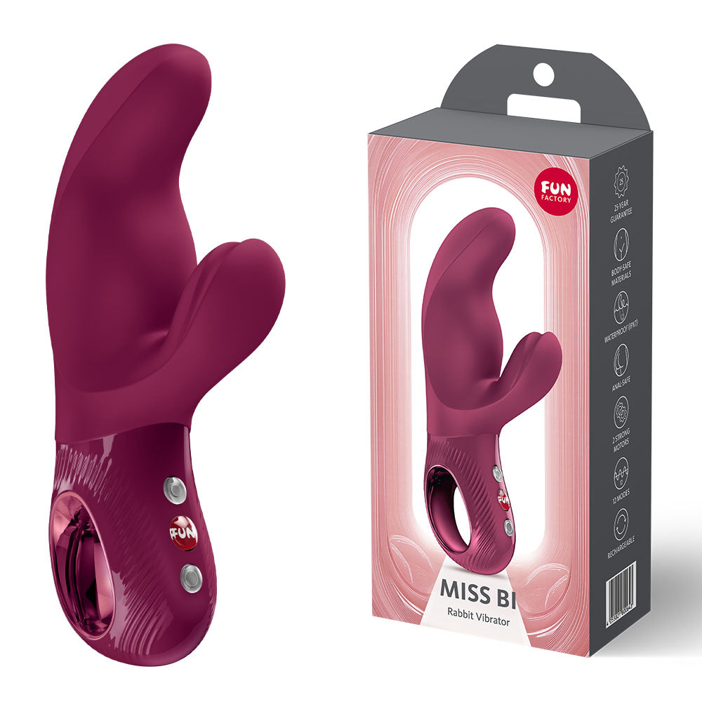 Fun Factory MISS BI Vibrator – Wine Red (USB-C Rechargeable, 17 cm, Body-Safe Silicone)