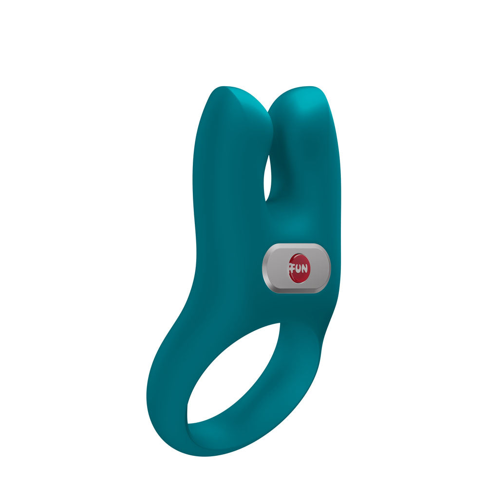 Fun Factory USB-C Rechargeable Cock Ring – Body-Safe Silicone – Bottle Green for Couples