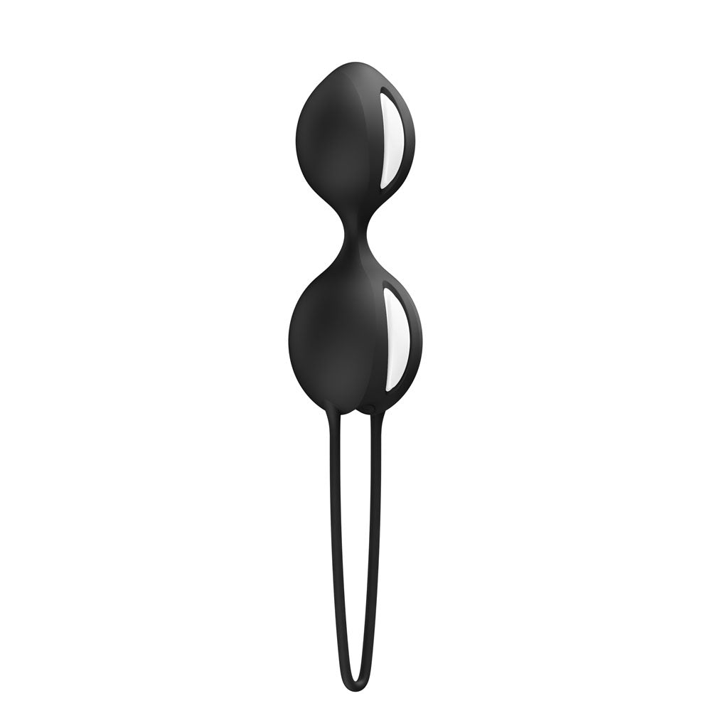 Fun Factory SMARTBALLS DUO - Black Weighted Kegel Balls for Enhanced Pelvic Wellness (Body-Safe, Dual Action)