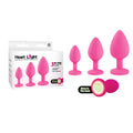 Heart Light - Glow-in-the-Dark Pink Butt Plugs Set - 3 Sizes - Body-Safe Silicone for Wellness and Pleasure