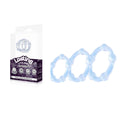 Lasting Love Ring Set - 3 Clear Beaded Cock Rings in Assorted Sizes (Body-Safe, Comfortable Fit)