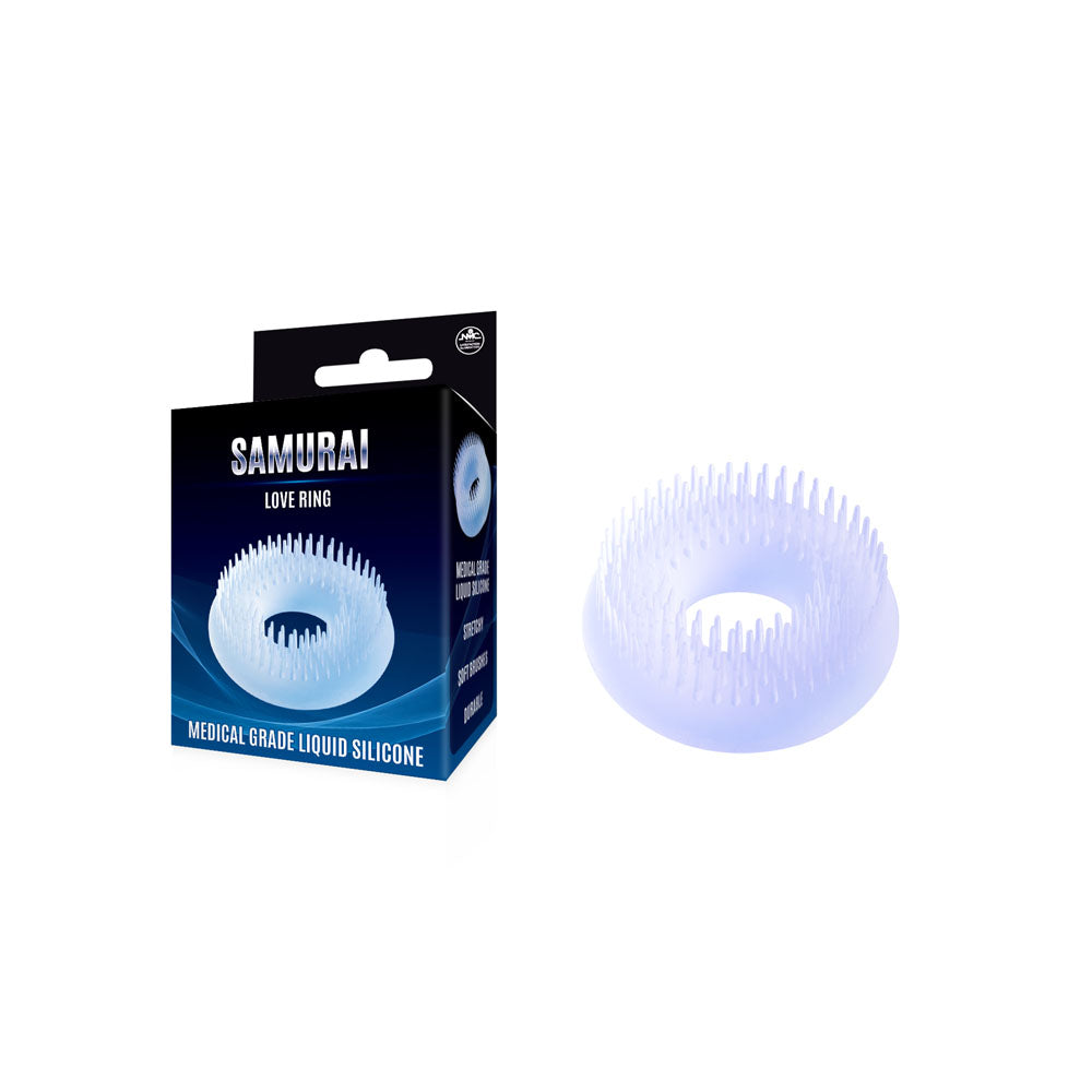 Samurai Body-Safe Soft Bristle Cock Ring – Clear (Comfortable Fit, Enhanced Pleasure)