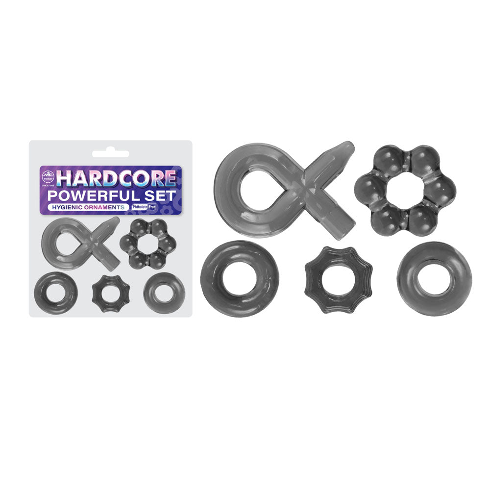 Powerful Body-Safe Cock Ring Set – 5 Smoke Silicone Rings for Enhanced Pleasure (Unisex, Adjustable Fit)
