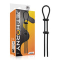 Jet Horny - Adjustable Black Cock & Ball Lasso Ring for Enhanced Pleasure