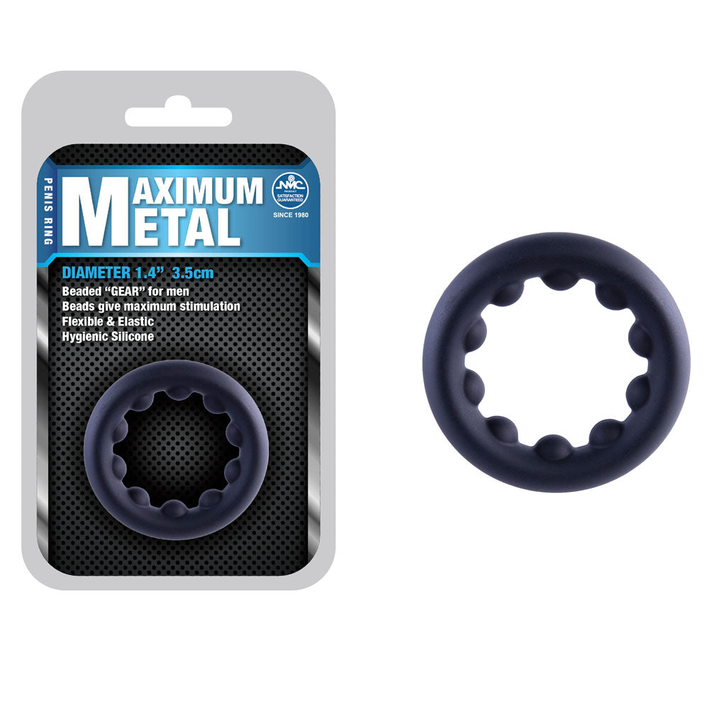 Maximum Metal - Body-Safe Black 35mm Cock Ring for Enhanced Pleasure (Durable, Adjustable Fit)