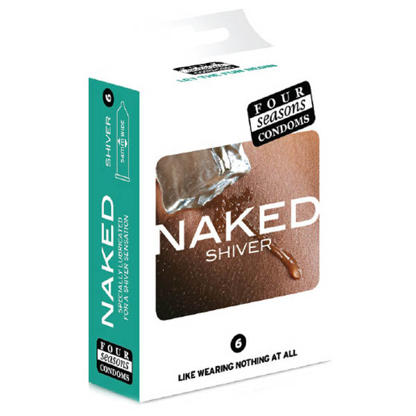 Four Seasons Naked Shiver Ultra Thin Lubricated Condoms – 6 Pack (Body-Safe, Extra Comfort)