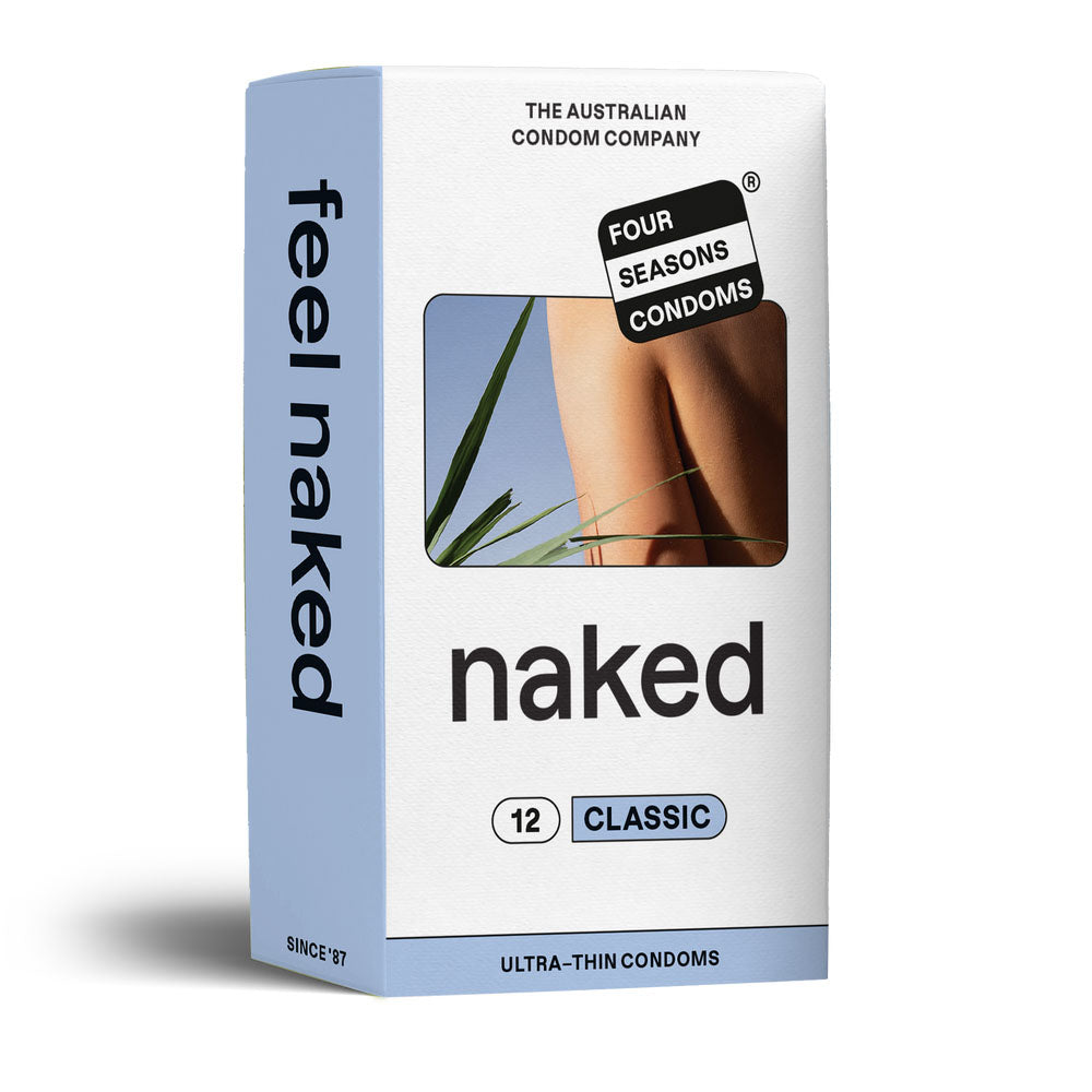 Four Seasons Ultra Thin Lubricated Condoms - Classic Naked Design - 12 Pack