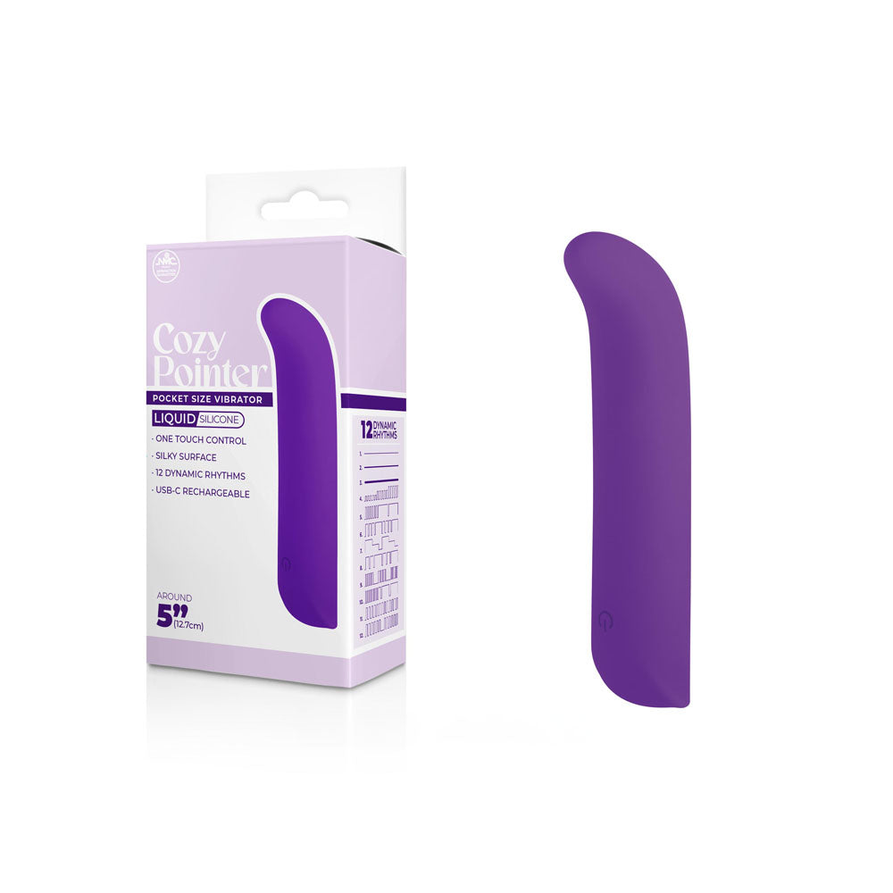 Cozy Pointer - Purple - 12.7 cm USB Rechargeable Body-Safe Mini Vibrator for Wellness