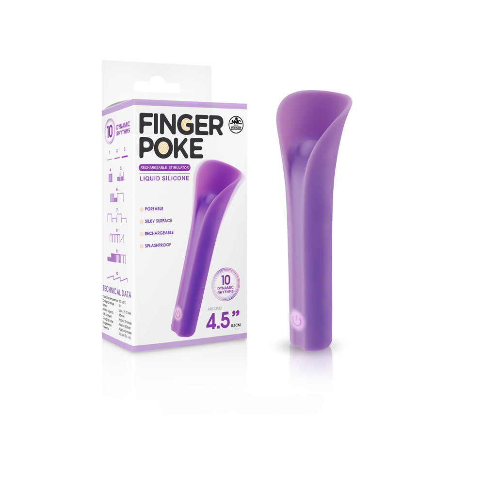 Finger Poke Body-Safe Silicone Bullet Vibrator – Purple (USB Rechargeable, 11.4 cm)