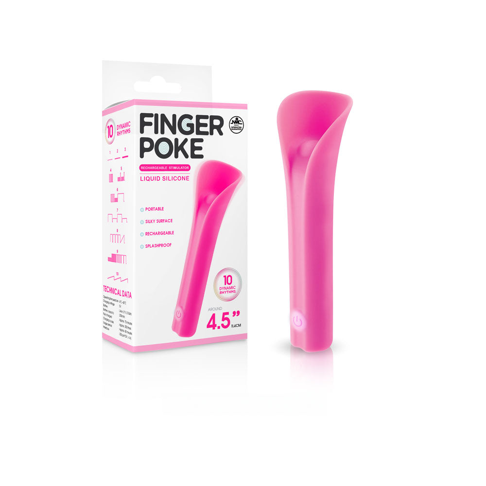 Finger Poke Body-Safe Silicone Bullet Vibrator – Pink (USB Rechargeable, 11.4 cm)