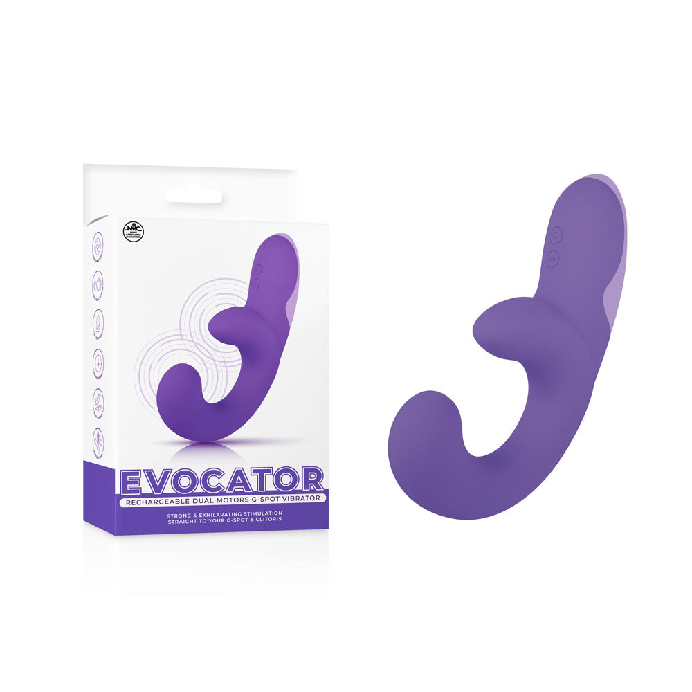 Evocator - Purple USB Rechargeable Dual Motor G-Spot Vibrator for Intense Pleasure