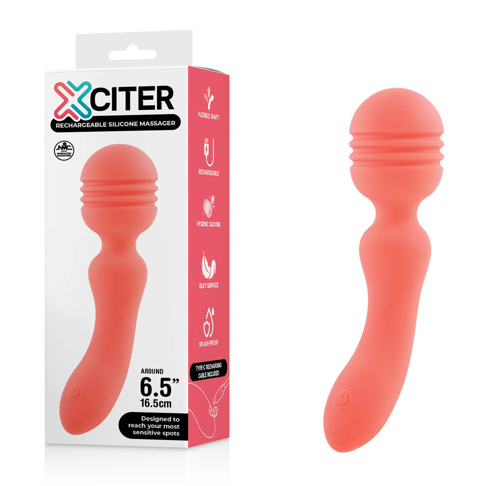 Xciter Body-Safe USB Rechargeable Massage Wand – Vibrant Orange (16.5 cm)