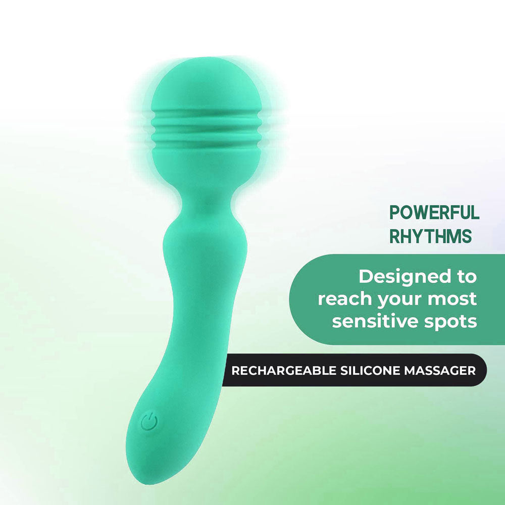 Xciter Body-Safe Silicone Massage Wand – Teal (USB Rechargeable, 16.5 cm)