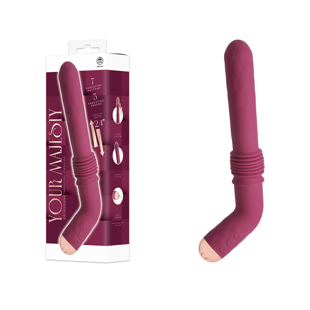 Your Majesty Vibrator – USB-C Rechargeable, Body-Safe Silicone – Maroon