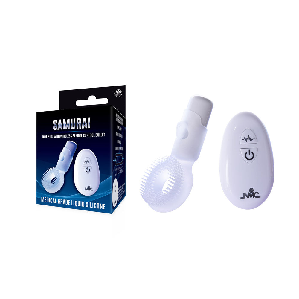 Samurai - Rechargeable Clear Vibrating Cock Ring with Wireless Remote Control for Enhanced Pleasure